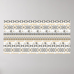 Sömlös etnisk beige mönster. illustration poster