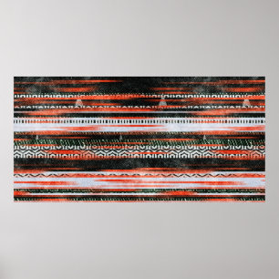 Sömlös etnisk stamdesign i mönster rand matta. poster