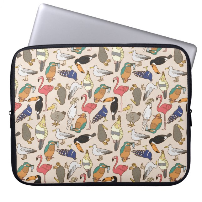 sömlös fågel mönster laptop fodral (Framsidan)