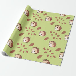 Sömlös Fall Hedgehog Wrapping Papper för gåvor Presentpapper