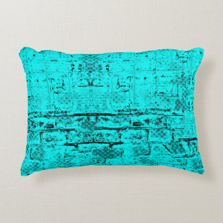 Sömlös färg grunge turkos. Halftone inslag Prydnadskudde