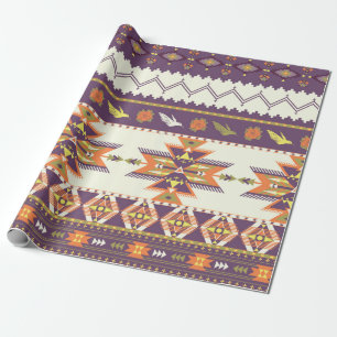 Sömlös, färglös aztec mönster presentpapper