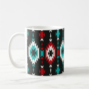 Sömlös, färglös geometrisk mönster. Etnisk Kaffemugg