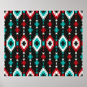 Sömlös, färglös geometrisk mönster. Etnisk Poster