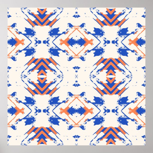 Sömlös färglös hipster mönster med geometrisk poster (Framsidan)