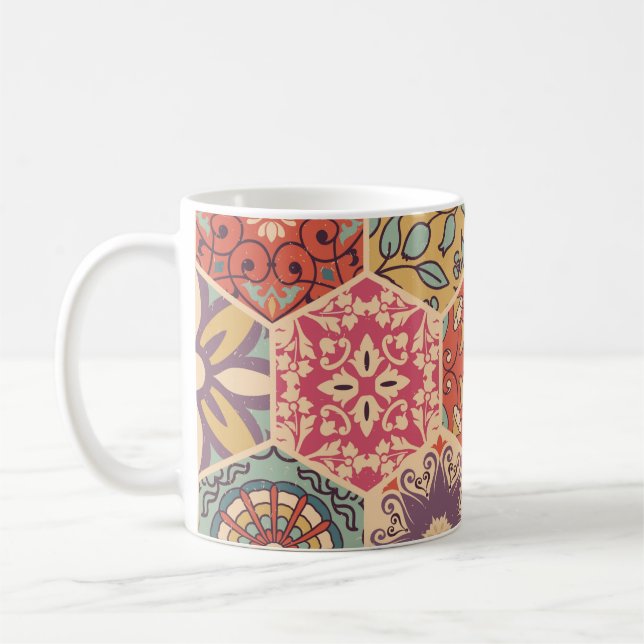 Sömlös, färglös lapptäcke med islam, Arabi Kaffemugg (Vänster)