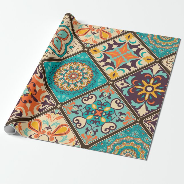 Sömlös, färglös lapptäcke med islam, Arabi Presentpapper (Utrullad)