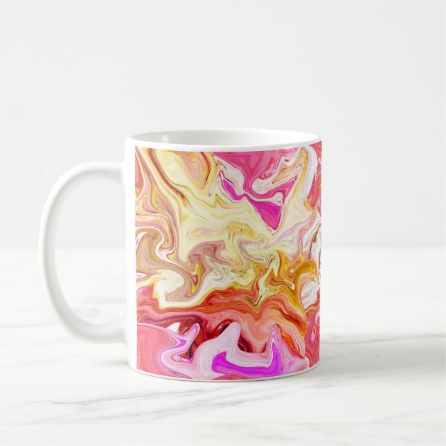 Sömlös, färglös marmor struktur, abstrakt mönster kaffemugg (Vänster)