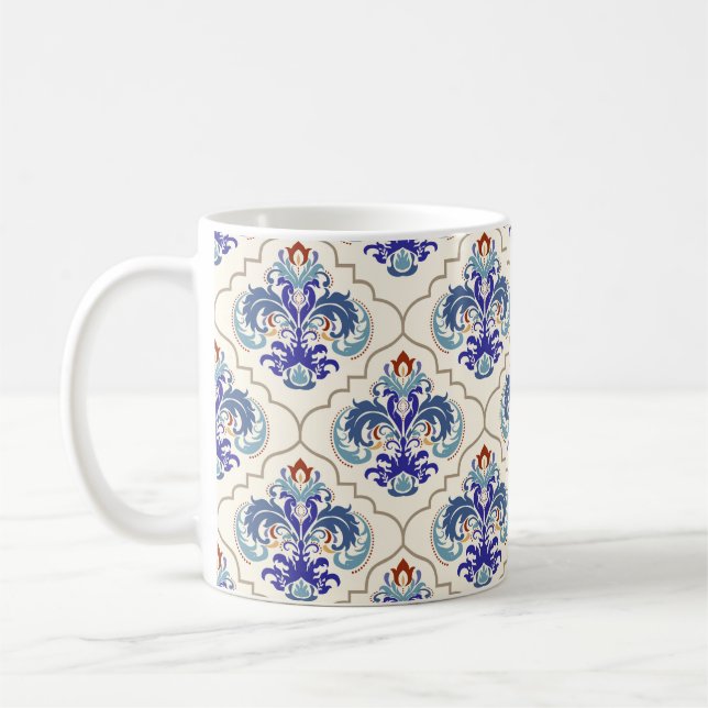 Sömlös, färglös mönster. kaffemugg (Vänster)
