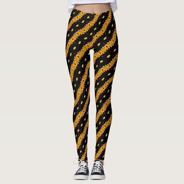 Sömlös, färglös mönster leggings (Framsida)