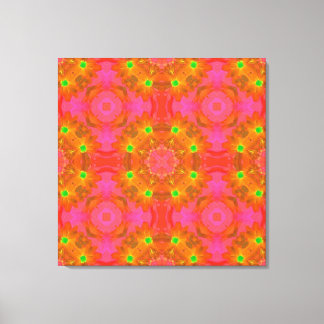Sömlös färgstark Abstrakt för Retro-Blommigt Canvastryck