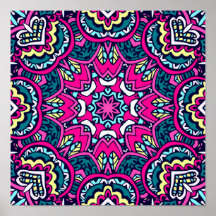 Sömlös Festive Boho Mandala Poster