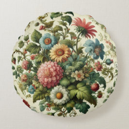 Sömlös Garden Design Rund Kudde