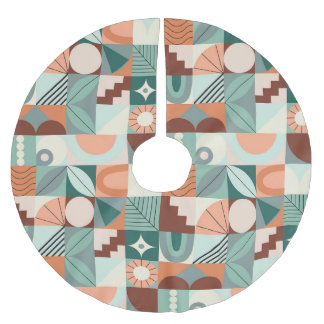 Sömlös geometri, abstrakt mosaic mönster. julgransmatta borstad polyester