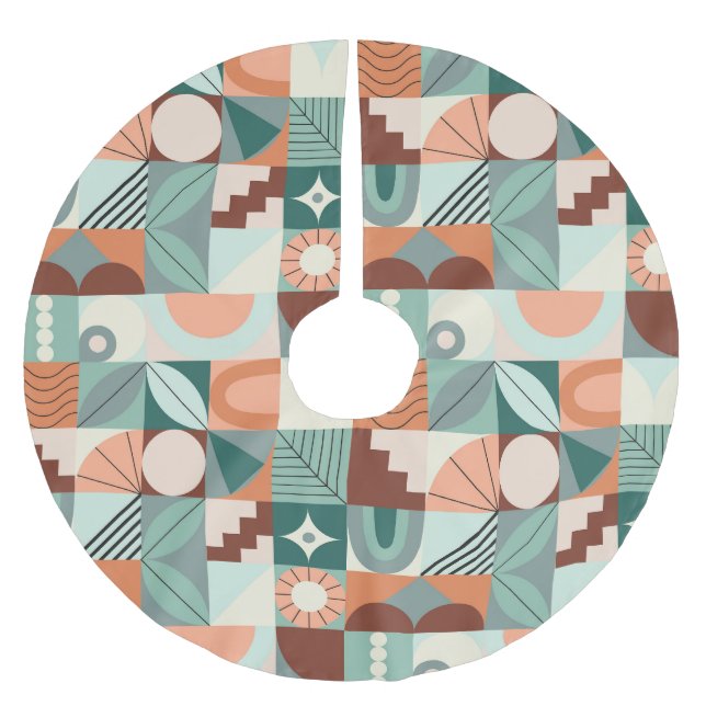 Sömlös geometri, abstrakt mosaic mönster. julgransmatta borstad polyester (Framsidan)