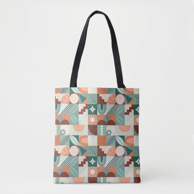 Sömlös geometri, abstrakt mosaic mönster. tygkasse (Framsida)