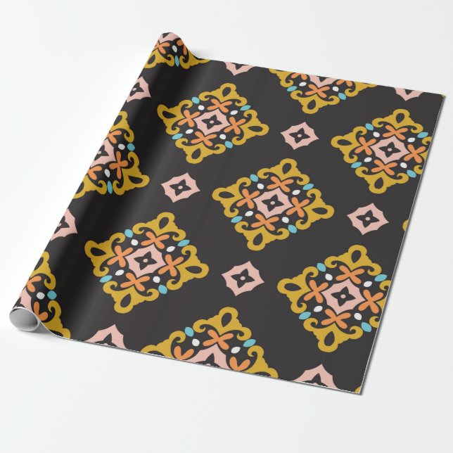 Sömlös Geometric Mönster. Abstrakt struktur design Presentpapper (Utrullad)