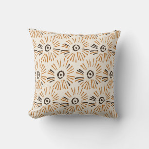 Sömlös geometrisk batik-blommönster på hösten kudde