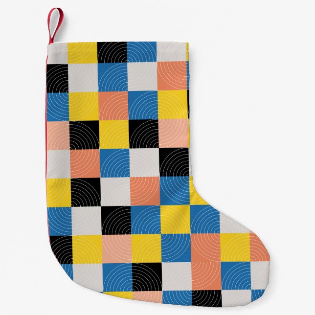 Sömlös geometrisk form mönster liten julstrumpa (Framsidan)