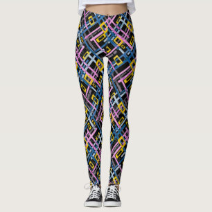 Sömlös geometrisk ljusa färger rektangulär sha leggings