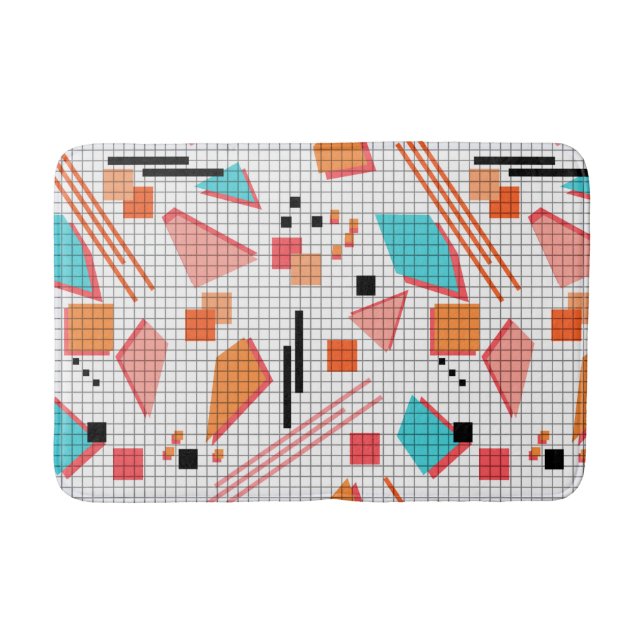 Sömlös geometrisk memphis forms mönster s badrumsmatta (Framsidan)