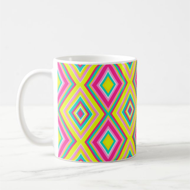 Sömlös geometrisk modern form trianglar brigh kaffemugg (Vänster)