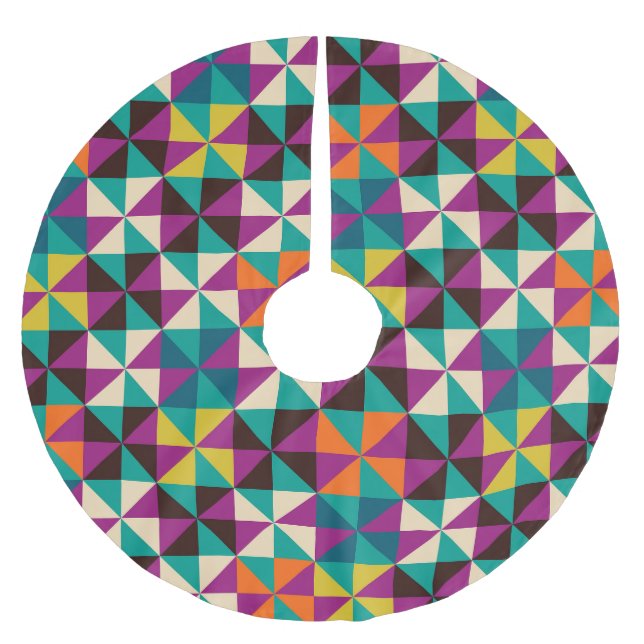 Sömlös geometrisk, modern Mönster-design. Julgransmatta Borstad Polyester (Framsidan)