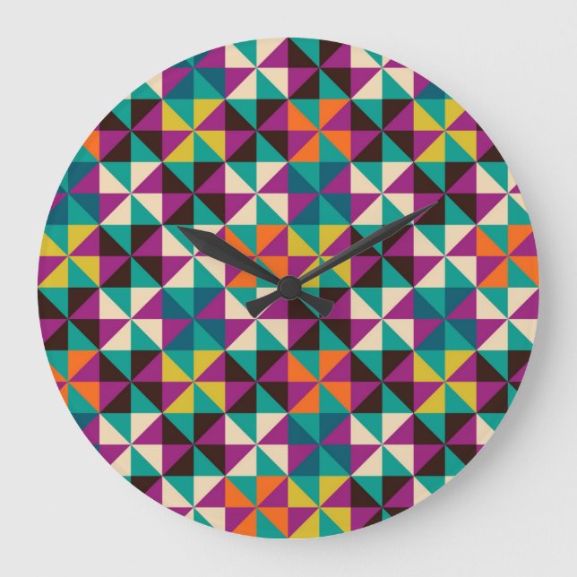 Sömlös geometrisk, modern Mönster-design. Stor Klocka (Framsida)
