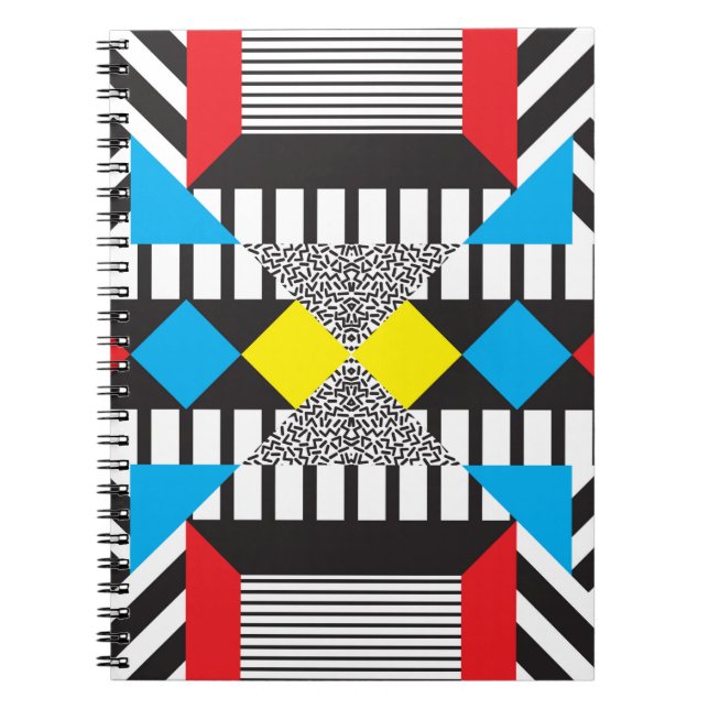 Sömlös geometrisk mönster i modern abstrakt anteckningsbok (Framsidan)