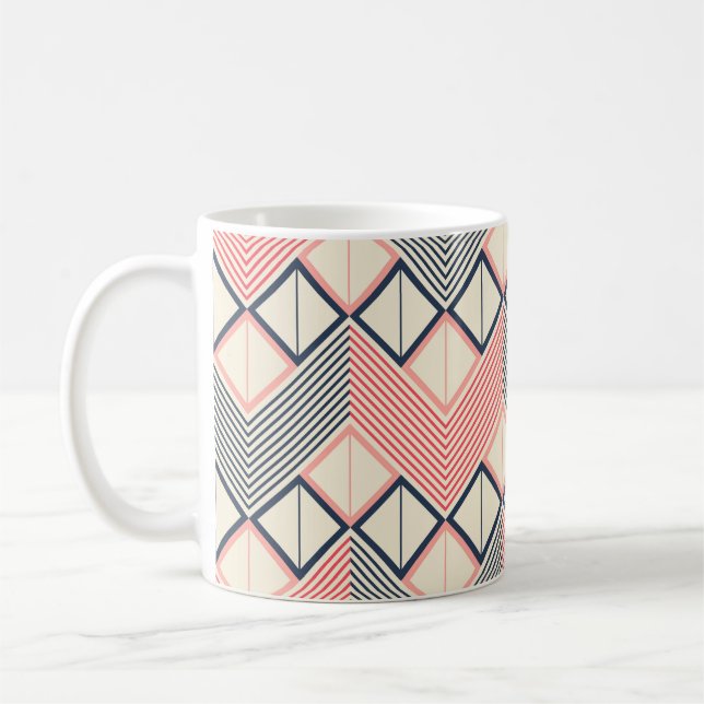 Sömlös geometrisk mönster i vågrät zigzag in kaffemugg (Vänster)