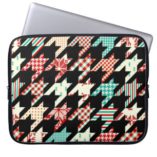Sömlös geometrisk mönster. Klassiska hundar-tand p Laptop Fodral