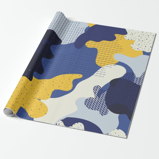 Sömlös geometrisk mönster med abstrakt-kamouflagga presentpapper (Utrullad)