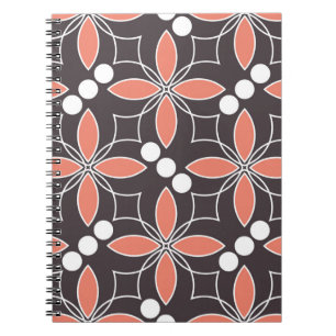 Sömlös geometrisk mönster med blommor. konst. anteckningsbok