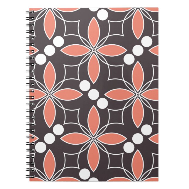 Sömlös geometrisk mönster med blommor. konst.  anteckningsbok (Framsidan)