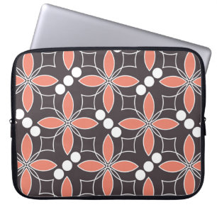 Sömlös geometrisk mönster med blommor. konst. laptop fodral