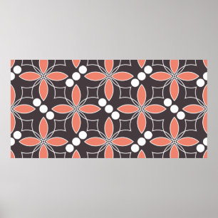 Sömlös geometrisk mönster med blommor. poster