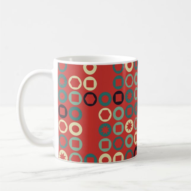 Sömlös geometrisk mönster med färgad inslag.  kaffemugg (Vänster)