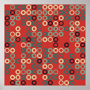 Sömlös geometrisk mönster med färgad inslag. poster