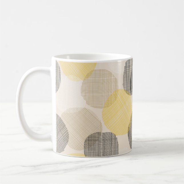 Sömlös geometrisk mönster med rosa cirklar kaffemugg (Vänster)