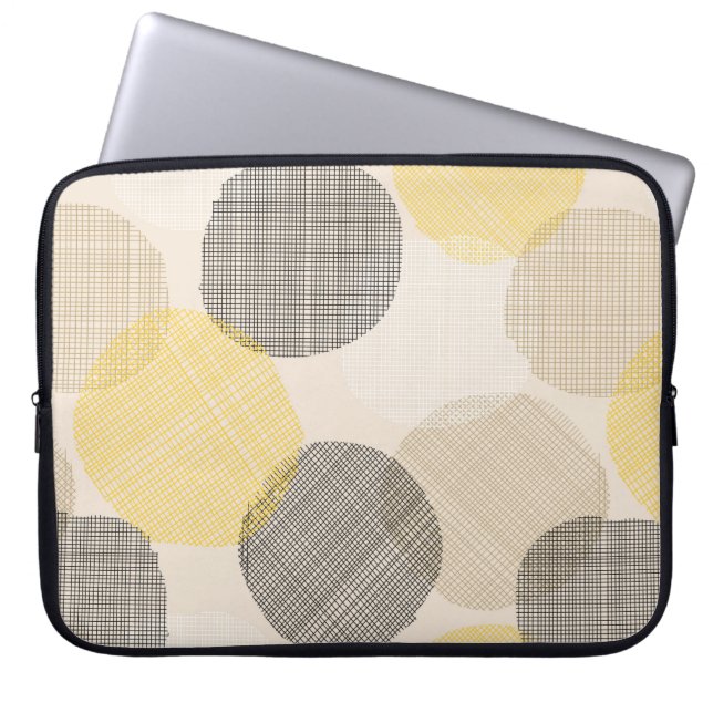 Sömlös geometrisk mönster med rosa cirklar laptop fodral (Framsidan)