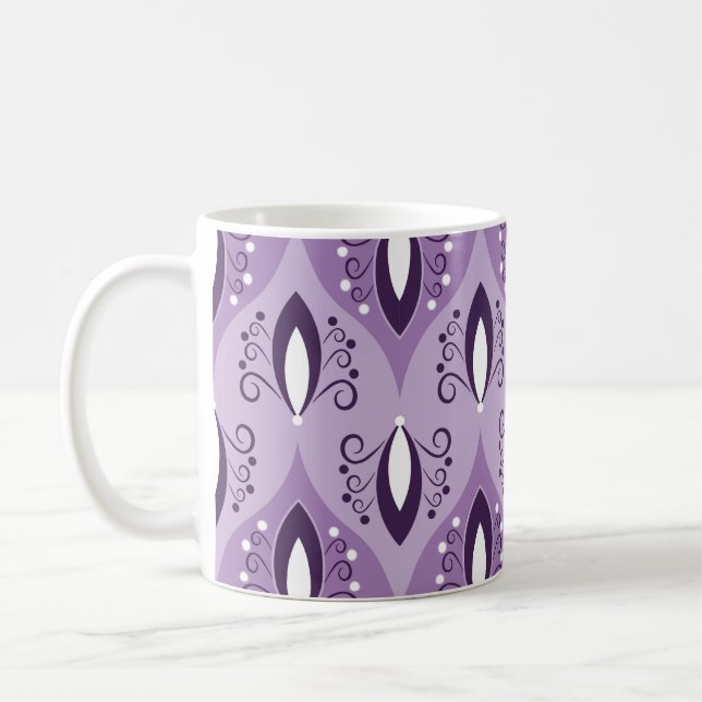 Sömlös geometrisk mönster med snurrar kaffemugg (Vänster)
