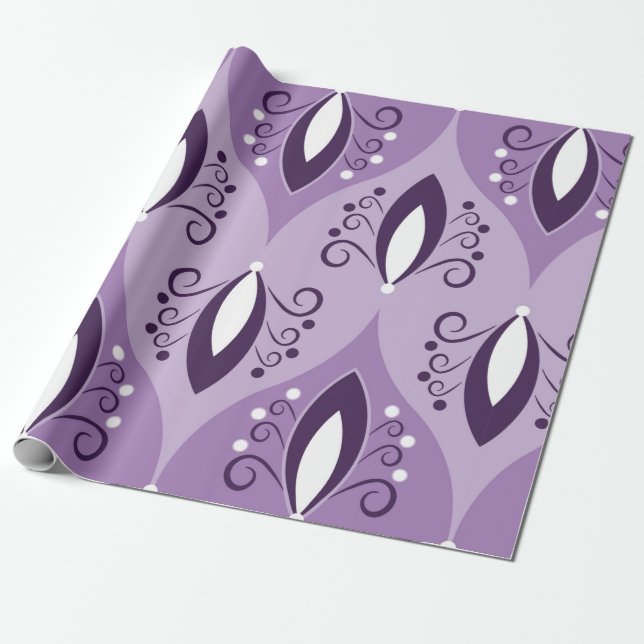 Sömlös geometrisk mönster med snurrar presentpapper (Utrullad)