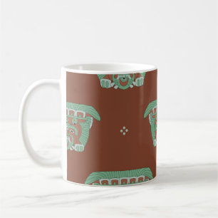 Sömlös geometrisk mönster med stammotiv. H Kaffemugg