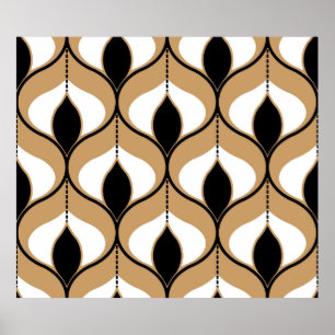 Sömlös geometrisk mönster med vågigt linjer. art. poster