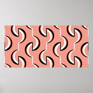 Sömlös geometrisk mönster med vågigt linjer poster