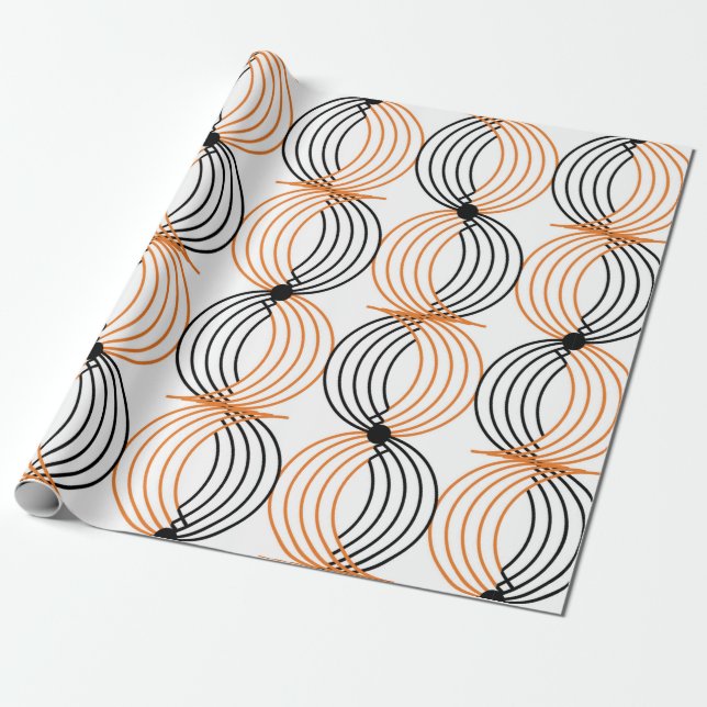 Sömlös geometrisk mönster med vågigt linjer presentpapper (Utrullad)
