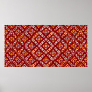 Sömlös geometrisk patoda bandhani mönster poster