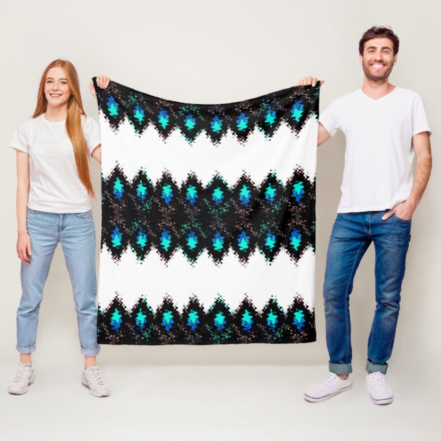 Sömlös geometrisk vätska vågigt grönt från stammen fleecefilt (På plats)