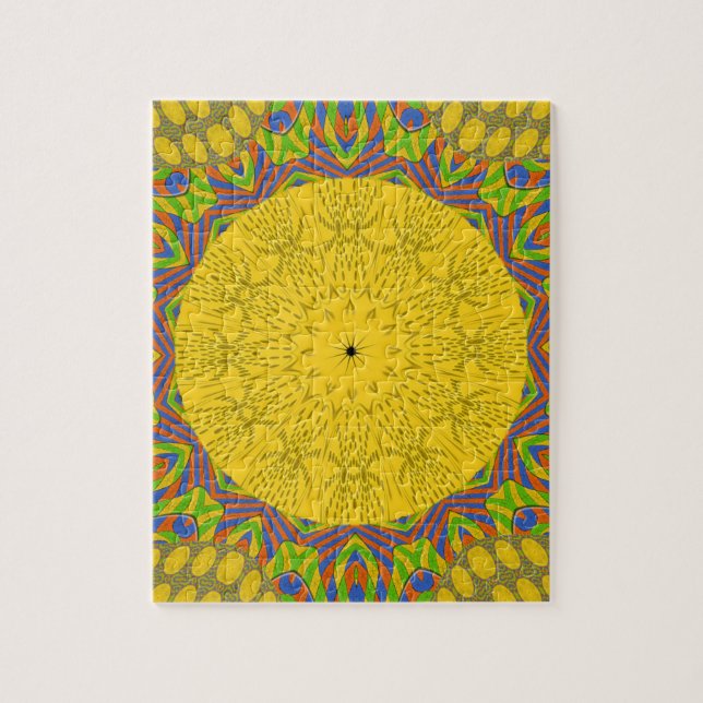 Sömlös Golden-prydnadsföremål. Pussel (Vertikal)