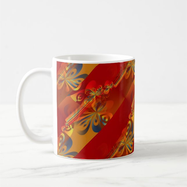 Sömlös grafik - röd orange I Kaffemugg (Vänster)